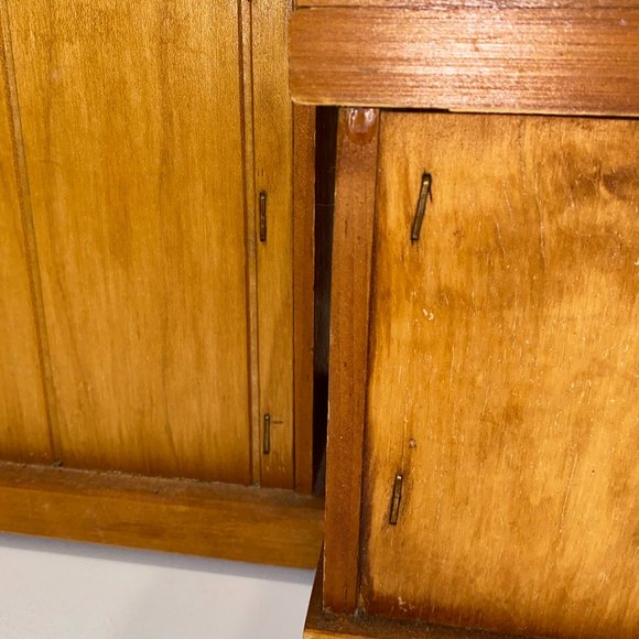 2 Vintage Handmade Wooden Kitchen Canisters Rustic Farmhouse Boho Decor - Picture 9 of 10